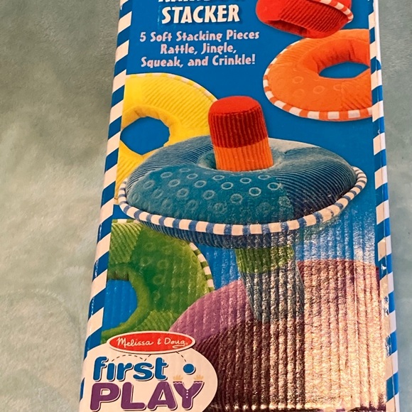NEW Melissa & Doug First Play Plush Rainbow Stacker Machine Wash, Squeak, Rattle - Picture 5 of 6